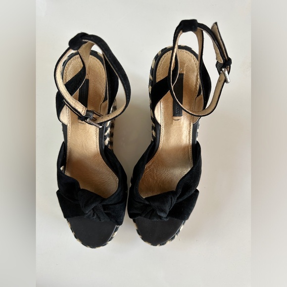 Frye Company wedge espadrilles black suede 8 - Picture 5 of 7